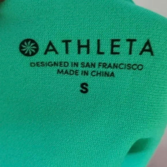 Athleta Teal Vintage Floral Hawaiian Green Pink One Piece Strappy Swimsuit - Picture 3 of 8